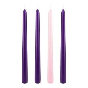 Mega Candles - Unscented 10" Advent Taper Candles Pink Purple 2 Packs Of 4